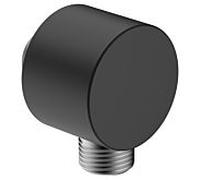 Coude de raccordement mural AquaCraft 100 noir mat | Raccord de douche 2000 /2 pouce | Raccord de douche sans support de douche | Douche de raccordement murale carrée | Accessoires de douche en métal 