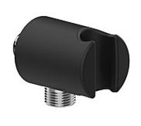 Coude de raccordement mural AquaCraft noir mat | Raccord de douche 2000 pouce avec support de douche intégré | Raccord de douche montage mural | Accessoires de douche modernes | Carré en métal