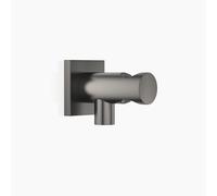 Coude de raccordement mural Dornbracht avec support de douche intégré, rosace carrée 60x60mm, 28490970-99, Couleur: foncé Platine mat