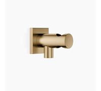 Coude de raccordement mural Dornbracht avec support de douche intégré, rosace carrée 60x60mm, 28490970-39, Couleur: Dark Brass brossé