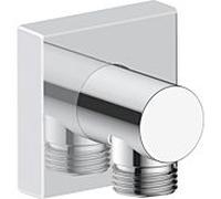 Coude de raccordement mural Duravit UV0630011010 DN 15, rosace carrée, chromé