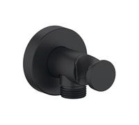 Duravit coude de raccordement mural, rosace ronde, 55x102mm, UV0630009046, Couleur: Noir Mat