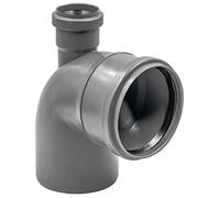 Coude de réduction HT DN 110 × 50 90° supérieur gris | coude réducteur avec sortie supérieure, montage rapide par emboîtement