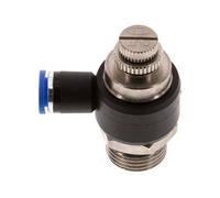 Coude de sortie de compteur du silencieux Flow Control 8 mm - G1/2'' laiton/PA 66