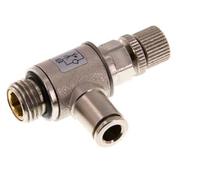 Coude de sortie de compteur pour vanne de régulation de débit 6 mm - G1/4'' Vis moletée en laiton