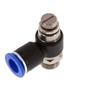 Coude de sortie du compteur du silencieux Flow Control 12 mm - G3/8'' laiton/PA 66