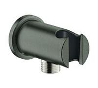 Coude de sortie murale Grohe Rainshower 26658AL0 1/2", avec support mural, rosace ronde, finition graphite brossé dur