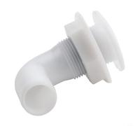 Coude de tuyau de bateau à 90 degrés, raccord de cale en nylon avec connecteur barbelé à travers la coque pour vanne de vidange marine, adaptateur de système de drainage de l'eau de bateau, blanc noir
