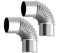 Coude De Tuyau De Poêle À 90 Degrés 3,15pouces/80mm, Conduit De Cheminée En Acier Inoxydable for Poêle À Bois De Camping Extérieur, Cheminée, Tuyau D'échappement De Chauffe-eau(2pcs)