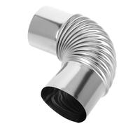 Coude de Tuyau de Poêle à Granulés en Acier Inoxydable Argenté | Accessoire de Cheminée, Isolation Thermique et Design Ignifuge, Usage Intérieur ou Camping, Facile à Nettoyer
