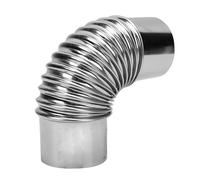 Coude de Tuyau de Poêle en Acier Inoxydable, Extension D'échappement de 7.5cm de Diamètre pour Poêle à Bois, Cheminée de Camping (90 degrés)