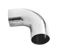 Coude de tuyau en acier inoxydable 304 à 90 degrés pour pot d'échappement, paroi fine 1 mm, coude de soudure unilatérale, disponible en 32/38/51 mm (51-2)