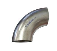 Coude de tuyauterie à 90 ° en acier inoxydable - 76 mm - V2 A - Raccord de tuyau d'échappement pour soudure à l'arc