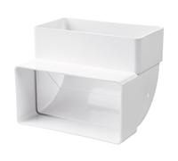 Coude de ventilation vertical à 90 ° - 220 x 90 mm - Raccord de tube rectangulaire en PVC - Blanc - Angle de 90° - Pour raccordement de tuyaux, canal plat - Raccordement VENTS 9292 (coude de canal à