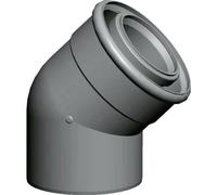 Coude D'Échappement Wolf DN80/125 Concentrique 2 Pièces, 45 Degrés, En PP