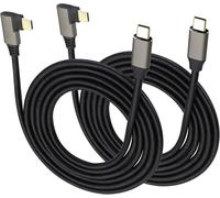 Coudé&Droite&Gauche Usb 3.1 Type C Adaptateur Câble 90 Degrés 3.1 Usb Type C Mâle Câble Pleine Fonction Prend En Charge,Données,Audio,Vidéo Câble Pour Ordinateur Portable(1.5M/2Pack)