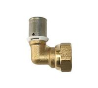 Somatherm Raccord à sertir coudé 20/27 PER Ø20 – Écrou tournant inox, 10 bar, compatible H/U/RF