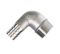Coude en acier inoxydable, 1/8" 1/4" 3/8" 1/2" 3/4" 1" 2" BSPT mâle 6 8 10 12 14 15-60 mm Coude cannelé 90 degrés 304 connecteur de raccord de tuyau coudé, 1 pièce(1l2 BSPT To 15mm)