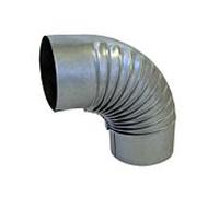 Coude en aluminium Bertrams 14BG90-80 90°, Ø 80 x 1930 mm, nervuré