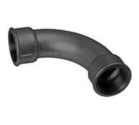 Coude Temperguss Hermann Schmidt DN 15, 2000 /2", filetage intérieur 90 degrés, long, noir