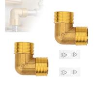Coude en Laiton 90° 1" AG/AG pour Installations Sanitaires, 2 Pièces | Raccord d'Angle, Eau Potable, Lot de 2, Filetage Mâle/Mâle