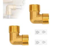 Coude en Laiton 90° 3/4" AG/AG pour Installations Sanitaires, 2 Pièces | Raccord d'Angle, Eau Potable, Lot de 2, Filetage Mâle/Mâle