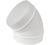 Coude en plastique à 45 degrés 125 mm - Coude de tuyau de conduit, conduit ou tuyau - Droit ou flexible - Connecteur de ventilation rond