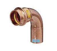 Coude en V HS AQUAGAS 22 x 22 mm 452102222 Cuivre, 90 degrés, A/I, serti, pour gaz et eau