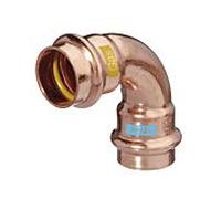 Coude en V HS AQUAGAS 35 x 35 mm 452003535 Cuivre, 90 degrés, I/I, à sertir, pour gaz et eau