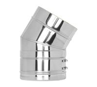 Coude fixe 30° inox - double paroi - TEC-DW-Classic 180mm