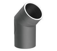 Coude fixe 45° - double paroi - avec trappe d’entretien - gris - Tecnovis TEC-Protect 150mm