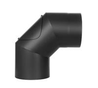Coude fixe 90° - double paroi - avec trappe d’entretien - noir - Tecnovis TEC-Protect 150mm