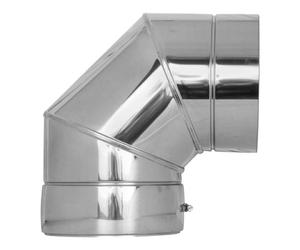 Coude fixe 90° inox - double paroi - TEC-DW-STANDARD 150 mm