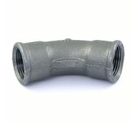 Coude fonte 45° femelle / femelle - filetage 33/42 noir CODITAL