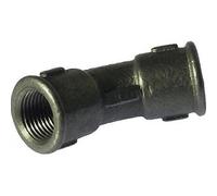 Coude fonte 45° femelle / femelle - filetage 33/42 noir CODITAL
