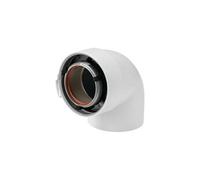Coude gaz alu/pvc 90 blanc 80/125
