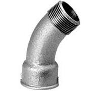 Coude Hermann Schmidt Temperguss DN 50, 2" 45°, filetage intérieur/filetage extérieur, zingué