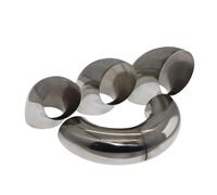 Coude Inox Echappement Coude universel en acier inoxydable à 90 degrés, 2 pièces, raccord de tuyau soudage, silencieux d'échappement voiture soudé(O.D 48MM-1.5MM)
