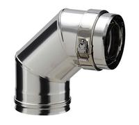 Coude inox pour poele a granules - PGI pour poeles a Pellets - Coude 90 - Finition : inox