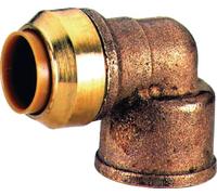 coude instantané 90 degrés - tube cuivre - femelle 16 mm / femelle à visser 15 x 21 mm - comap tectite classic