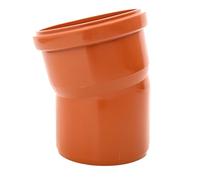 Coude KG DN 110 15° PVC-U SN8 | Coude avec joint | Pour systèmes de drainage externes | Joint en caoutchouc | Installation des eaux usées | Système de tuyaux d'égout