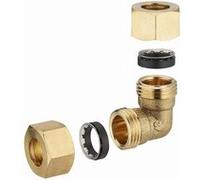 Coude laiton à joint mixte égal pour tube cuivre NOYON & THIEBAULT - Ø 14 mm - 612G-14L1 Cuivre G