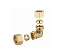 Coude laiton bicone égal pour tube cuivre - Ø 14 mm - 612-14L1
