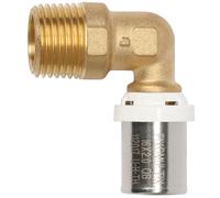 Coude mâle multicouche à sertir 16mm x 15/21 - 1/2" Fixoconnect