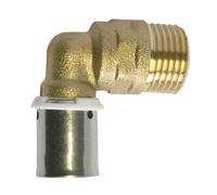 SOMATHERM FOR YOU, Coude mâle à sertir 12/17 pour tubes PER Ø12 - Installation rapide et fiable, compatible avec outils H, U, RF - Pression max 10 bars, T°C 5-90°C, certifié NF