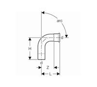 Geberit Geberit Coude Mapress acier C d= 35mm, 90°, avec embout insérable Quantité:1