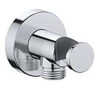 Duravit Coude de raccordement mural Universal, support douche & douchette, rosace ronde chromé