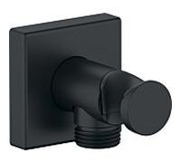 Coude mural Duravit UV0630010046 DN 15, avec support de douche, rosace carrée, noir mat