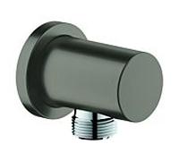 Coude mural GROHE Rainshower 1/2", rosace ronde, graphite dur brossé