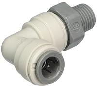 Coude pivotant John Guest - tube OD 0,95 cm x filetage BSPT 0,63 cm.